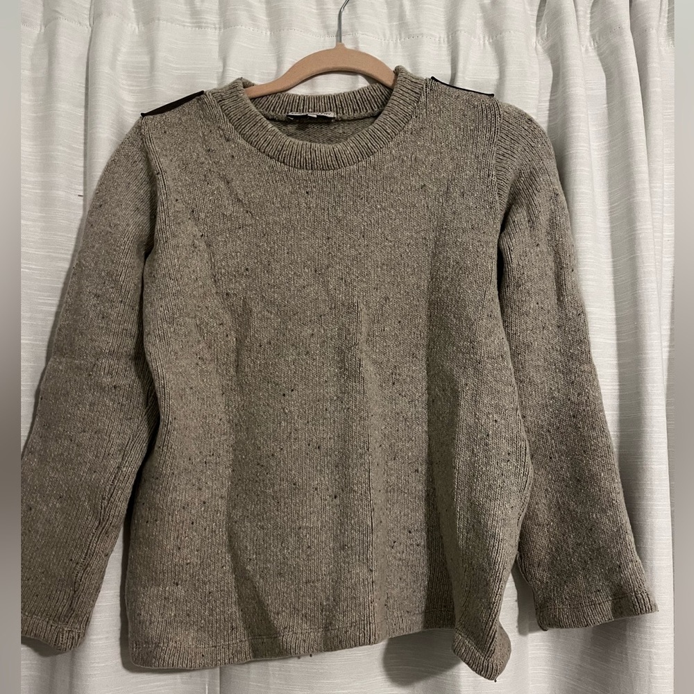 Emerson Fry Oatmeal Sweater with Shoulder Details